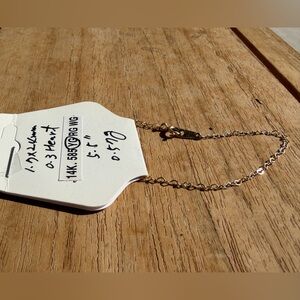 14k solid gold heart link bracelet